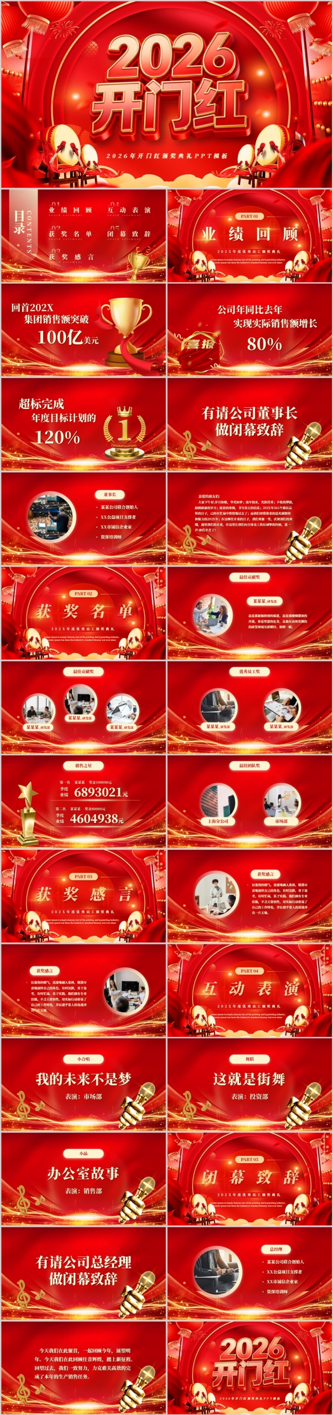 2026开门红企业年会颁奖典礼员工表彰大会PPT模板