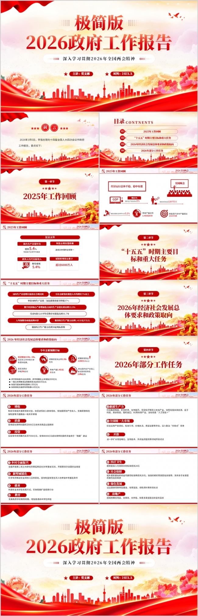 2026政府工作报告PPT模板
