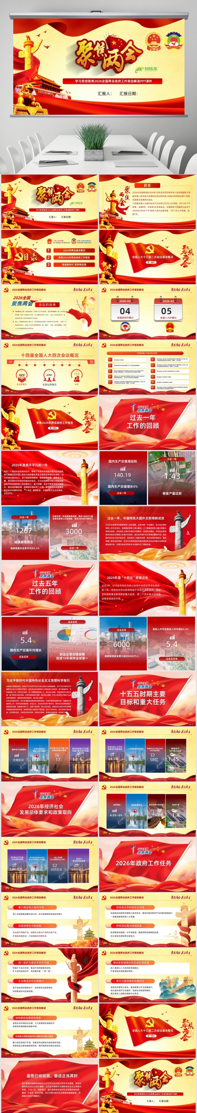 数字解读2026年两会政府工作报告聚焦两会关注民生PPT课件