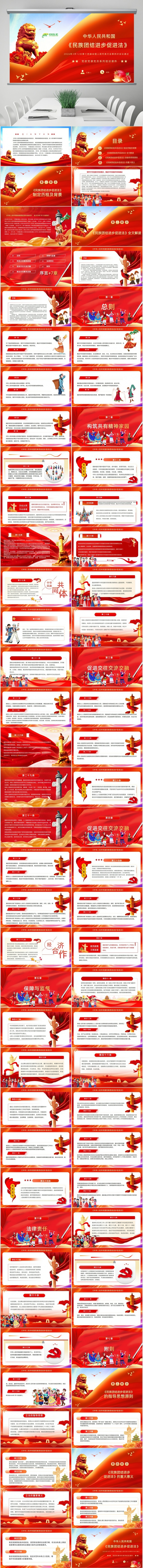 中华人民共和国民族团结进步促进法全文解读PPT