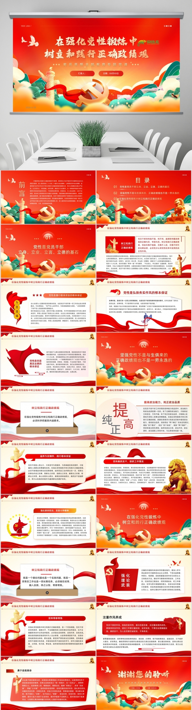 在强化党性锻炼中树立和践行正确政绩观学习PPT